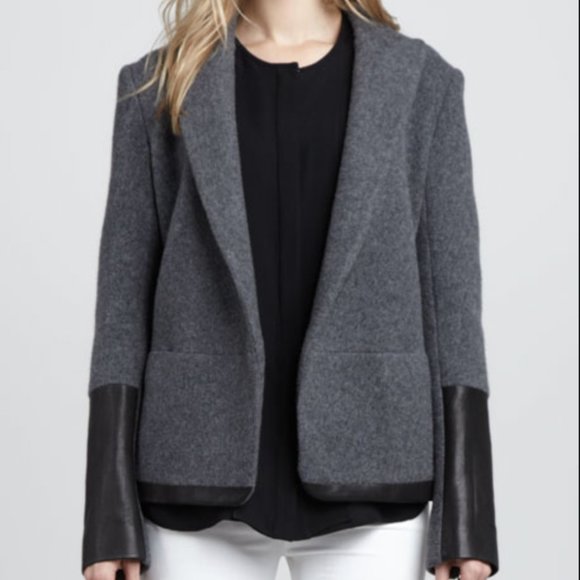 Theory Jackets & Blazers - Theory Antonito Leather-Trim Blazer